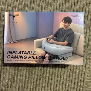 TOPSKY Inflatable Gaming Pillow (Large) - Light Gray